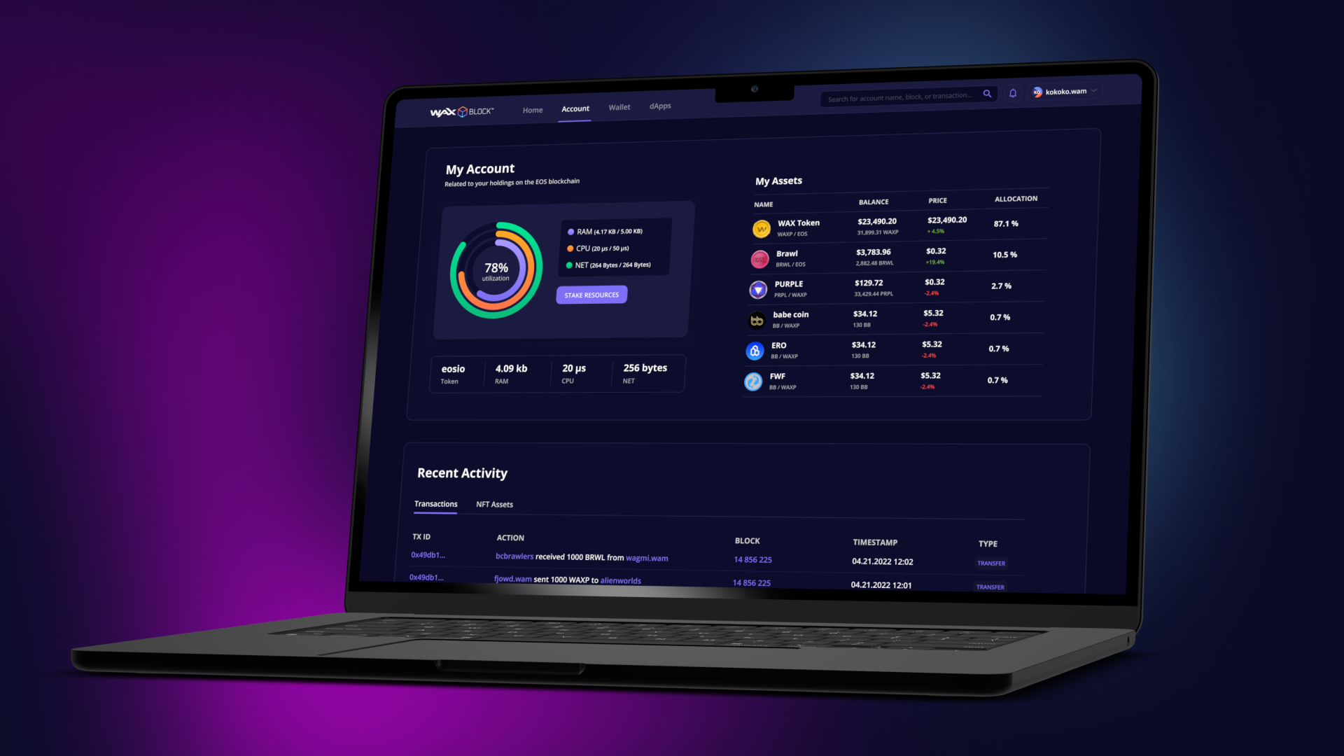Network Explorer transaction details